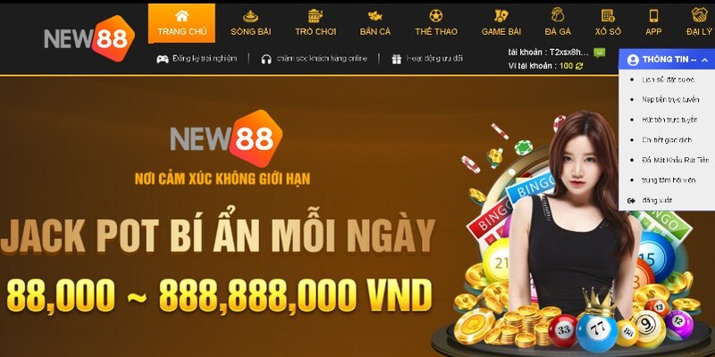 Quay hũ săn thưởng cực khủng trên casino NEW88