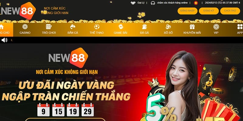 Đăng nhập New88 để trải nghiệm hàng ngàn game cá cược hấp dẫn, đỉnh cao