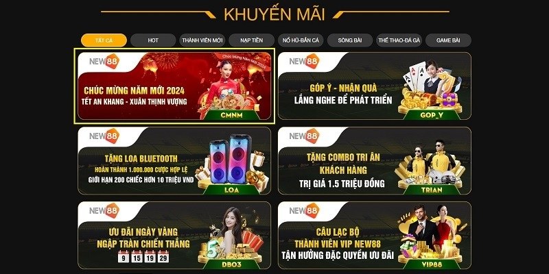 Sự kiện khuyến mãi nổi bật từ nhà cái New88