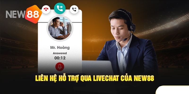 Liên hệ ngay trên khung chat hiển thị trên màn hình trang chủ